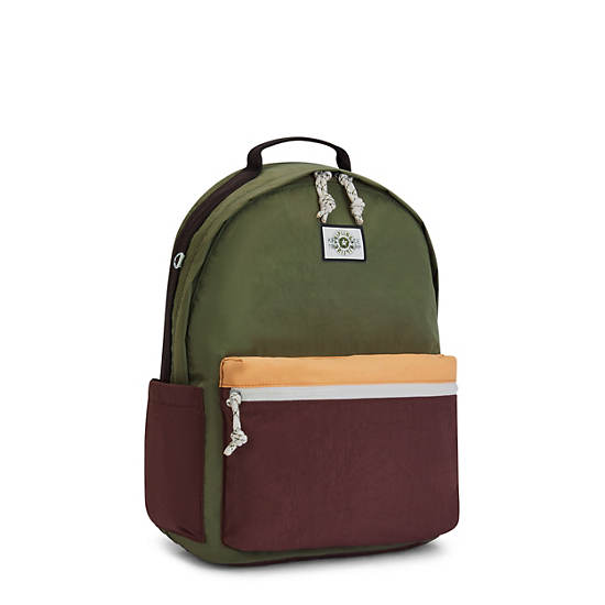 Sac Ordinateur Portable Kipling Damien Large Backpack Vert Olive | FR 1581EB